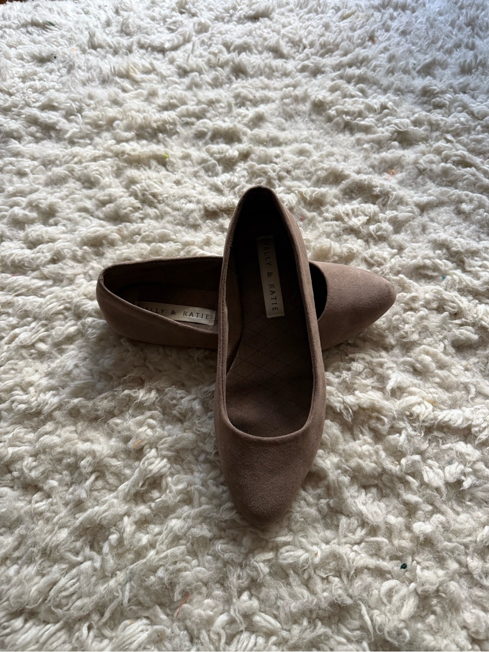 Kelly & Katie Women's Brown Suede Pointed-Toe Flats